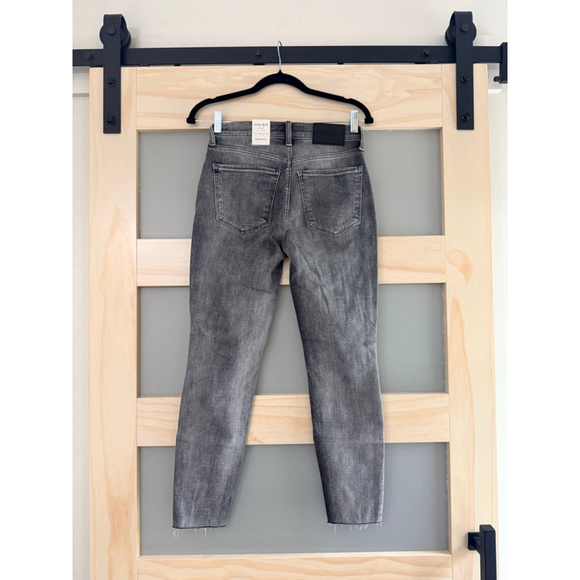 Lucky Brand Bridgette High Rise Skinny Jeans Gray Raw Hem Distressed Women’s 26 - Picture 2 of 8